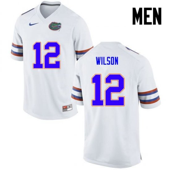 Men's Florida Gators #12 Quincy Wilson NCAA Nike White Authentic Stitched College Football Jersey LCT7362LJ